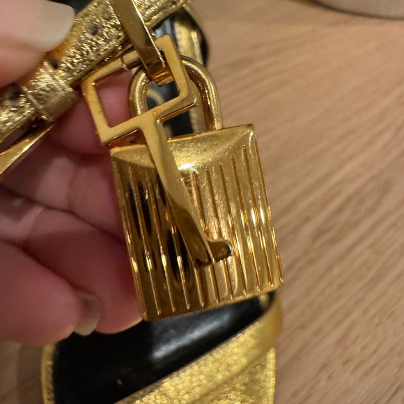 Tom Ford Metallic Gold Strappy Stiletto Sandals - Picture 3 of 16